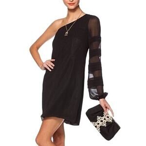 Lilly Pulitzer Black One-Shoulder Mini Dress